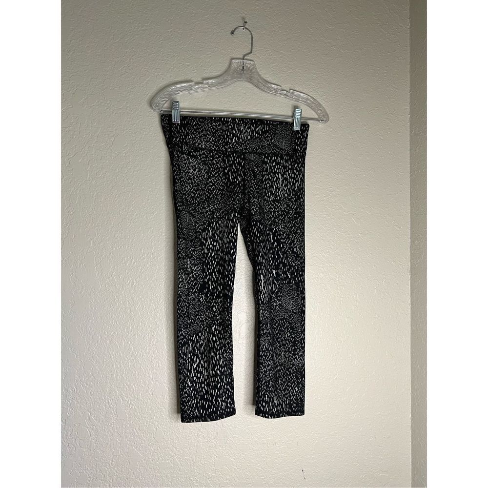Fabletics SZ S Black Hamilton Fold Over Crop Sweatpants In Constellation Print
